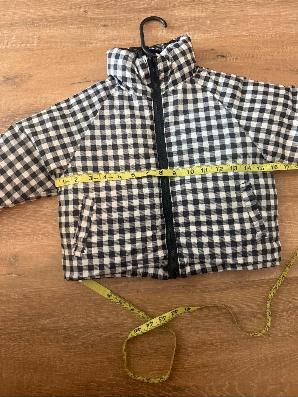 Kids Black & White Gingham Reversible Puffer Jacket NWOT